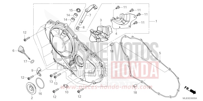 KURBELGEHAEUSEABDECKUNG von Hornet 750 DEGITAL SILVER METALLIC (NHA30) von 2025